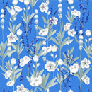 Elegant Blue Wallpaper with White Flowers Chic High-Quality
