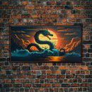 Jormungandr The Sea Serpent, Pop Art, Framed Canvas Print, Fantasy Art, Norse Mythology, Nordic / Viking Wall Art