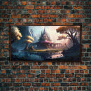 Norse Mythology Art, Alfheim Realm of the Light Elves, Framed Canvas Print, Fantasy Wall Art