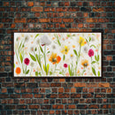 Botanical wall art, spring flowers, canvas print, dorm art for girls