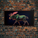 Abstract Moose Wall Art, Animal Art Print, Nature, Minimalist Wall Art, Panoramic Wall Decor, Canvas Print, Wall Art, Framed Canvas Art