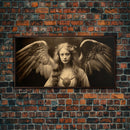 Tintype Photo Of An Angel, Angel Art, Angel Painting, Framed Canvas Print, Guardian Angel, Angel Art Print, Angel Wings, Religious Art