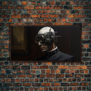 Victorian Steampunk Cyborg, Framed Canvas Print, Horror Prints, Halloween Wall Art, Halloween Themed Decor