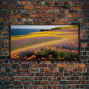 Vintage Wildflower Field Wall Art | Field Of Flowers Art | Botanical Wildflower Art | Framed Canvas Print | Framed Art
