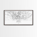 Akron Street Map, Ohio Map, Map Print, Modern Art, Wall Art, Canvas Print, Wall Hanging, Office Wall Décor, Couples Gift, City Map Canvas