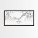 Madison City Map, Wisconsin Map, Map Art, Modern Art, Wall Art, Canvas Art, Unique Gifts, Large Wall Art, College Décor, Room Décor, Prints
