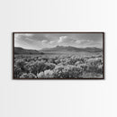 Mountain Range with Rolling Hills and Sagebrush, Framed Canvas Print Farmhouse Living Room Wall Art, Rustic Home Decor, Scenic Landscape Art