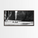 Cowboys Riding in Dusty Canyon, Striking Wall Art for Living Room or Bedroom, Framed Canvas Print, Home Decoration