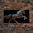 Steampunk Horse Automaton, Pop Art, Framed Canvas Print, Unique Wall Art, Living Room Decor, Huge Oversize Retro Style Art