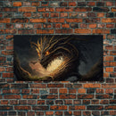 Forest Dragon Nidhogg, Norse Mythology, Framed Canvas Print, Fantasy Dragon Art, Fantasy Decor