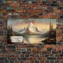 White Mountain, Travel Poster Wall Art, Framed Canvas Print, American Mountains, Mountain Landscape Painting, Mountains of New Hampshire