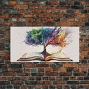 Tree of Knowledge, Framed Wall Art, Canvas Print, Watercolor, Huge Wall Art, Gift, Living Room Art, Fantasy Decor