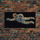 Astronaut Wall Decor, Space Suit Wall Art, Minimalist Wall Art, Panoramic Wall Decor, Canvas Print, Wall Art, Framed Canvas Art
