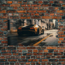 Cool Supercar Art, Framed Canvas Print, Cyberpunk Sportscar Painting, Futuristic Supercar Painting, Man Cave Decor, Gift For Him, Car Guy