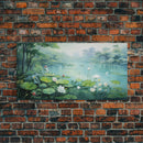 Lake Wall Art, Water Lily Wall Print, Fantasy Art, Panoramic Art, Wall Art, Canvas Art, Landscape Art, Wall Hanging, Client Gift, Ranch Art