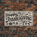 Happy Thanksgiving! Modern Farmhouse Sign, Dining Room Wall Sign Kitchen Decor Large Framed Canvas Print, Fall Wall Art, Seasonal Wall Decor