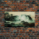 Hidden Oasis, Secret Waterfall, Framed Ready To Hang Canvas Print, beautiful wall art, guest room decor