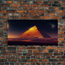 Pyramid Wall Art, Sands of Egypt, Ready To Hang Canvas Print, Framed Wall Art