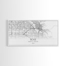 Boise Street Map, Idaho Map, Map Print, Modern Art, Wall Art, Canvas Art, Friendship Gift, Minimalist Décor, Bar Cart Décor, Rustic Home Art