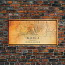 Nashville Map Print, Framed Canvas Wall Art, Tennessee Street Map Art, Davidson City Street Road Map Wall Decor