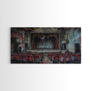 Creepy Abandoned Theater, Framed Canvas Print, Macabre Theatre, Dark Academia, Halloween Decor, Spooky Seasonal Wall Art