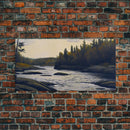 Landscape wall art, Vintage art, Antique landscape painting, Landscape print, Vintage Style Art, Panoramic art, Calm valley, Farm artwork