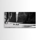 Cowboys Riding in Dusty Canyon, Striking Wall Art for Living Room or Bedroom, Framed Canvas Print, Home Decoration