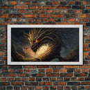 Forest Dragon Nidhogg, Norse Mythology, Framed Canvas Print, Fantasy Dragon Art, Fantasy Decor