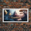 Norse Mythology Art, Alfheim Realm of the Light Elves, Framed Canvas Print, Fantasy Wall Art