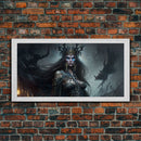 Hel, Goddess of Death, Framed Canvas Print, Norse Mythology Fantasy Art, Framed Canvas Print