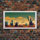 Pueblo style wall art, Arizona and Desert Cactus, canvas print