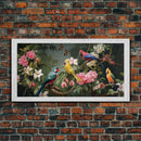 Flowers Wall Art, Animal Wall Art, Bird Art Print, Parrot Painting, Panoramic Art, Wall Art, Canvas Art, Landscape Art, Client Gift, Office