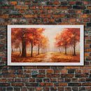 Fall Decor, Beautiful Forest In Early Autumn, Landscape Framed Canvas Print Painting, Wall Art, Wall Decor, Autumn Decor, Farmhouse Decor