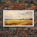 Wheat Field Print, Countryside Wall Art, Wildflowers Art, Panoramic Art, Wall Art, Canvas Art, Landscape Art, Landscape Print, Country Decor
