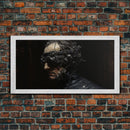 Victorian Steampunk Cyborg, Framed Canvas Print, Horror Prints, Halloween Wall Art, Halloween Themed Decor