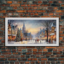Retro Christmas Winter Wonderland Framed Canvas Print - Christmas Decoration - Christmas Art - Christmas Living Room Decor