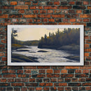Landscape wall art, Vintage art, Antique landscape painting, Landscape print, Vintage Style Art, Panoramic art, Calm valley, Farm artwork