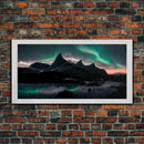 Northern Lights Fine Art Canvas Print, Aurora Wall Art , Landscape Print, Aurora Painting, Aurora Borealis Poster