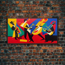 Music wall art, jazz oil painting print, framed canvas print, music gift, jazz club decor, extra large music art, abstract music