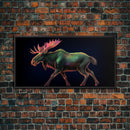 Abstract Moose Wall Art, Animal Art Print, Nature, Minimalist Wall Art, Panoramic Wall Decor, Canvas Print, Wall Art, Framed Canvas Art