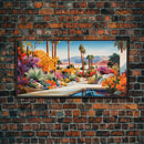 Desert Landscape Wall Art, Mountains Wall Print, Palm Trees Art, Panoramic Art, Wall Art, Canvas Art, Landscape Art, Modern House Art