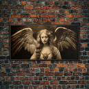 Tintype Photo Of An Angel, Angel Art, Angel Painting, Framed Canvas Print, Guardian Angel, Angel Art Print, Angel Wings, Religious Art