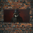 The Raven Plague Doctor, Dark Academia, Framed Canvas print, Halloween Art Prints, Spooky Victorian Oil Painting Print, Halloween Decor