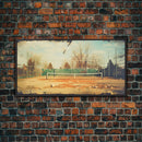 An Abandoned Tennis Court - Old Found Footage Photography - Framed Canvas Print - Urban Decay - Vaporwave Wall Art