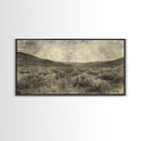 Expansive Desert Landscape with Rolling Hills Framed Canvas Print for Farmhouse Bedroom Wall Art Rustic Home Decoration, Scenic Nature Scene