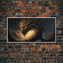 Forest Dragon Nidhogg, Norse Mythology, Framed Canvas Print, Fantasy Dragon Art, Fantasy Decor
