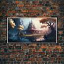 Norse Mythology Art, Alfheim Realm of the Light Elves, Framed Canvas Print, Fantasy Wall Art