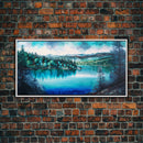 Blue Lake Art | Framed Canvas Print | Blue Lake Painting | Oregon Lake House Decor | Guest Room Landscape Painting | Cascade Lakes Painting