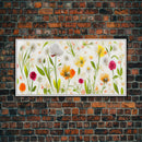 Botanical wall art, spring flowers, canvas print, dorm art for girls