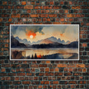 Watercolor forest fire, canvas print, landscape art, cool living room art, depressing art, painting reproduction print